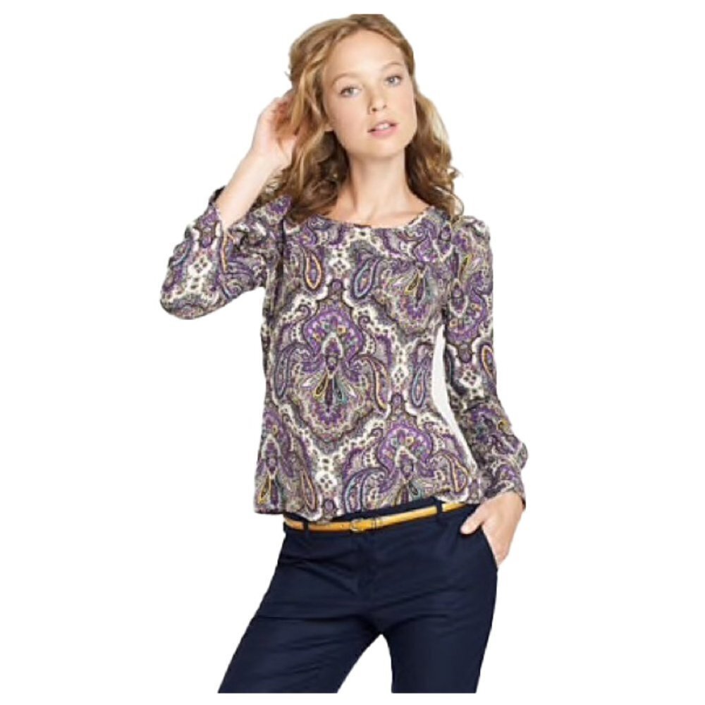 J. Crew Multicolor Talitha Blouse Long Sleeves S